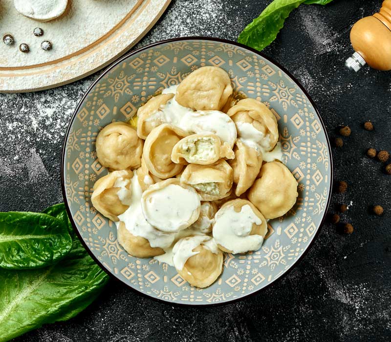 Pelmeni raviolis au Poulet salé