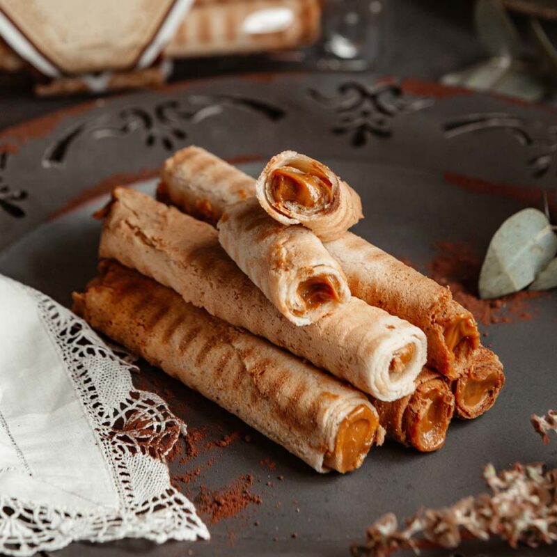 Rouleaux de gaufrettes croustillantes Sucré